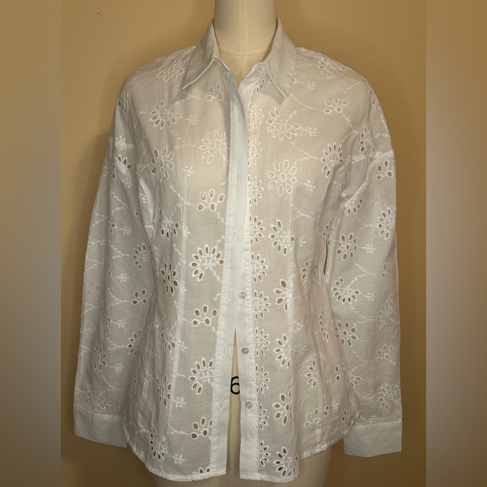 Fashion Nova White Eyelet Blouse